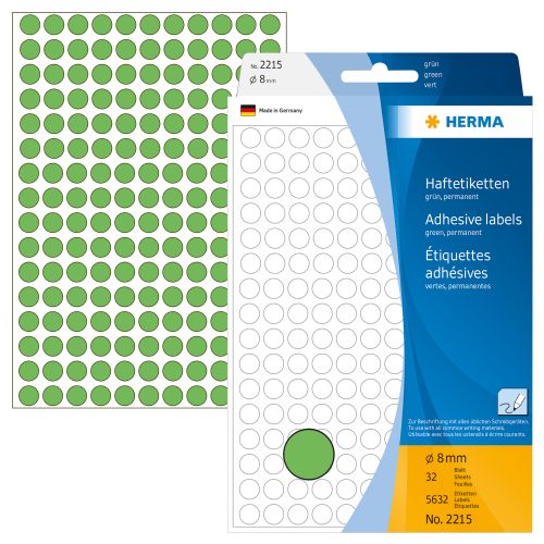 Etiqueta herma referencia 2215 - 8mm verde , HERMA , ETIQCARHER033 , 4008705022156